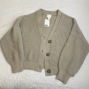H&M Green Rib-knit cardigan